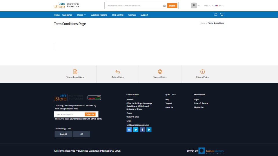 Clear Support-and-Policy Pages